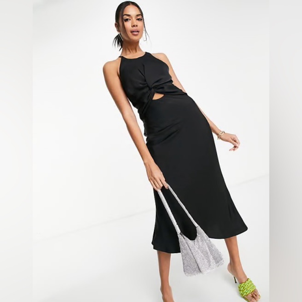 Elegant Black Cutout Dress